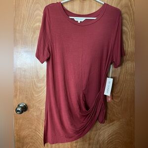 NWT 78 & Sunny Women's Daytona Drape Front Top Size L Rosewood